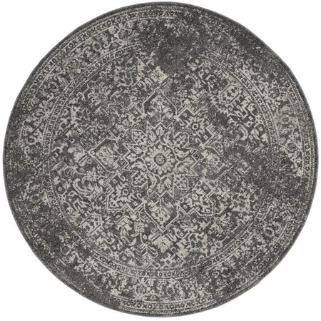 Safavieh Evoke Power Loomed Round Area Rug, Grey and Ivory - 6 ft.-7 in. x 6 ft.-7 in. EVK256D-7R